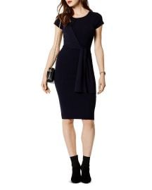 KAREN MILLEN Tie-Front Rib-Knit Dress at Bloomingdales